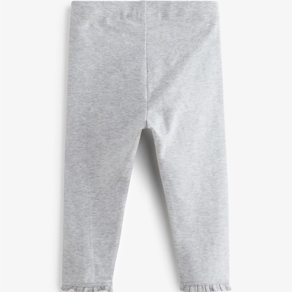 NWT NEXT Grey Lace Trim Leggings- 6/9 months